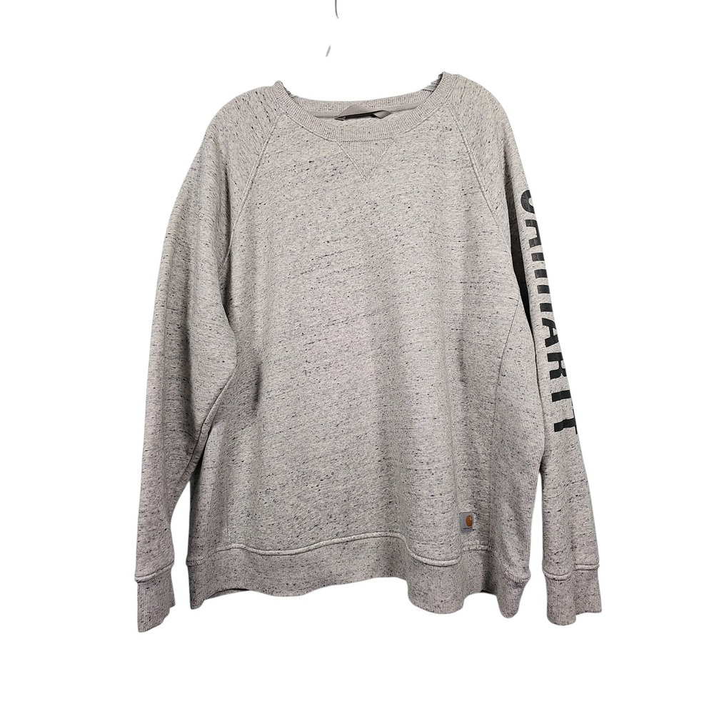 Carhartt Sweatshirt Grey Space Dye Relaxed Fit Graphic Sleeve Womens 3X